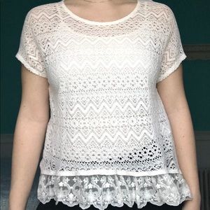 Cream Hollister see-through top